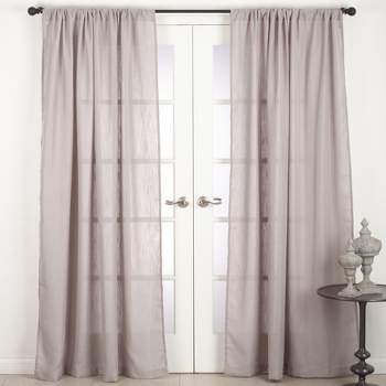 Solid T96 Sheer Curtain Panels Light Gray - Saro Lifestyle