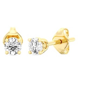 Gilded Lab-Grown Diamond Stud Earrings for Women | 925 Sterling Silver Studs and 14KT Gold 925 Plated Silver | Hypoallergenic Fine Jewelry - 1 of 4