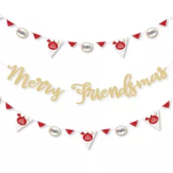 Big Dot of Happiness Red and Gold Friendsmas - Party Letter Banner Decor - 36 Cutouts & No-Mess Real Gold Glitter Merry Friendsmas Banner Letters