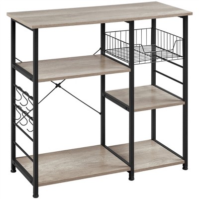 Yaheetech Kitchen Storage Rack with Basket/Hooks/Storage