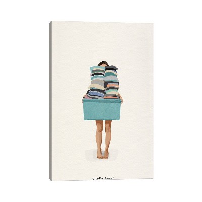 iCanvas Laundry Basket by Giselle Dekel Canvas Print Wall Art