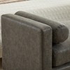 Hrinhom 66.3"W PU Upholstered Bedroom Bench with Pillows and Solid Wood Legs, Bedroom, Entryway - 4 of 4