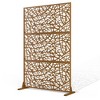 TOAOTBNBO Metal Privacy Screen with Stand, Decorative Privacy Fence Panels with Net Pattern, Outdoor Privacy Screen for Garden, Brown - 2 of 4