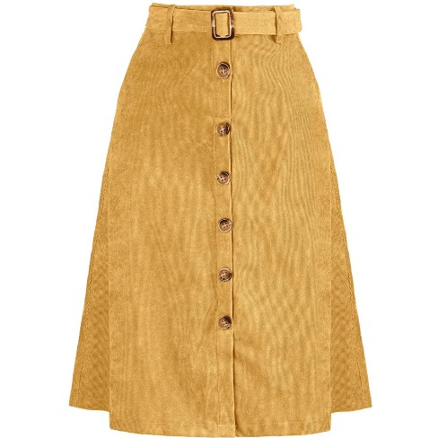 Corduroy skirt yellow hotsell