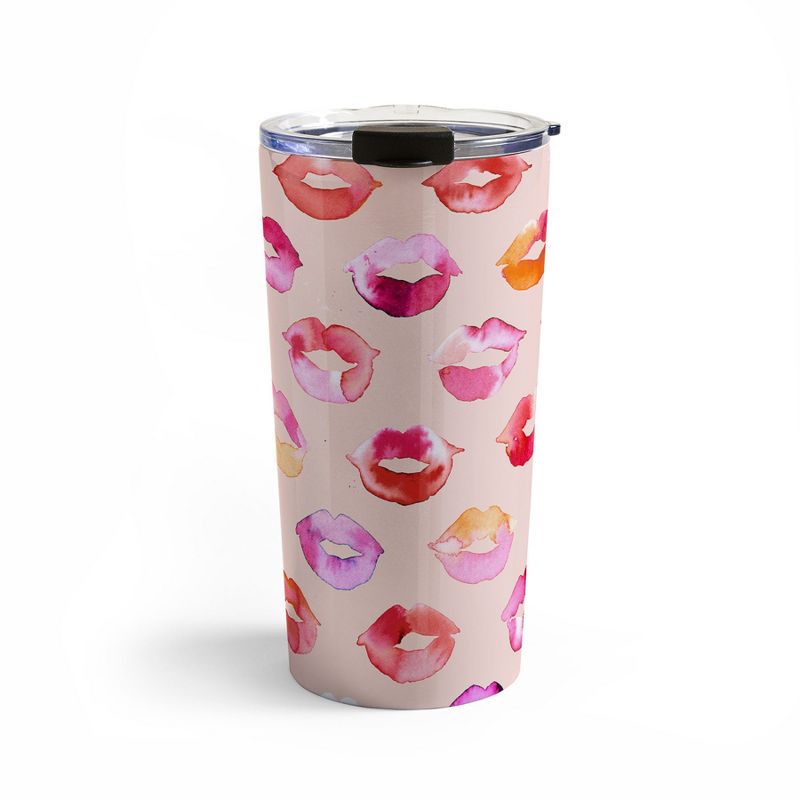 Ninola Design Sweet Pink Lips Travel Mug 20 oz Stainless Steel Travel Mug - Deny Designs, 1 of 5
