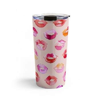 Ninola Design Sweet Pink Lips Travel Mug 20 oz Stainless Steel Travel Mug - Deny Designs