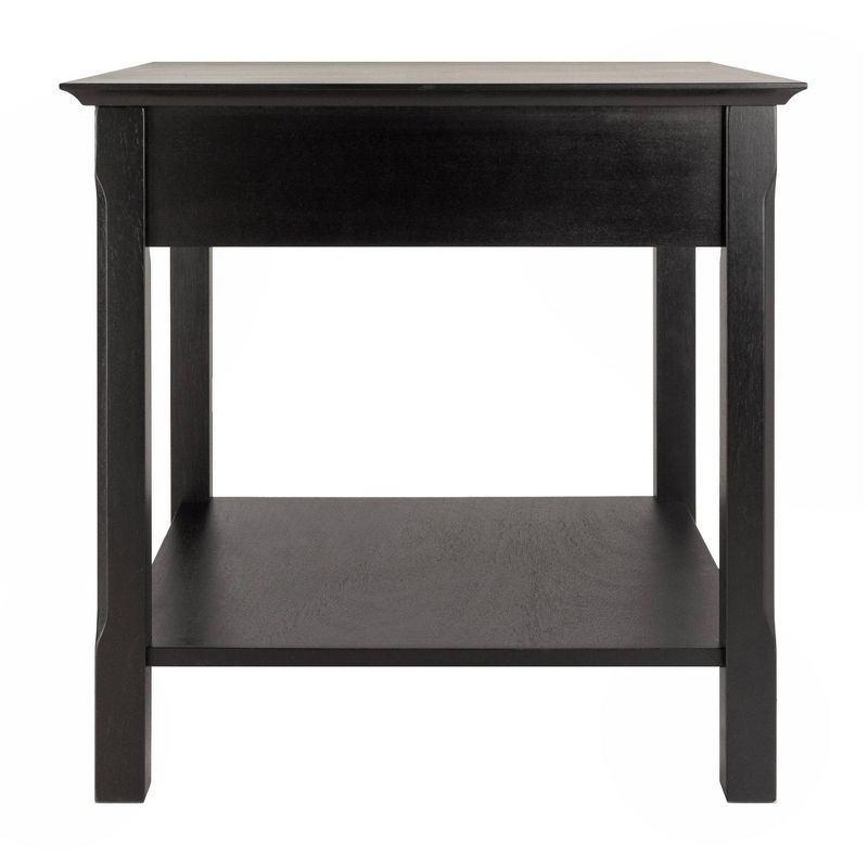 Timber End Table with One Drawer and Shelf - Black - Winsome, 5 of 8