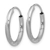 Black Bow Jewelry 2mm, 14k White Gold, Diamond-cut Endless Hoops, 17mm (5/8 Inch) - 2 of 4