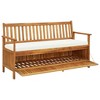 vidaXL Bench Brown Solid Acacia wood Medium Storage Bench Rectangular - 3 of 4