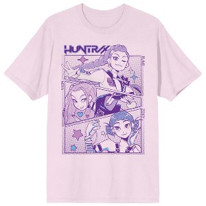 Kpop Demon Hunters Panel Art Huntrix Adult Crew Neck Short Sleeve T-Shirt - 1 of 1