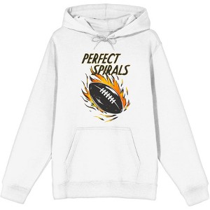 "Perfect Spirals" Flaming Football Adult Long Sleeve Hoodie - 1 of 2