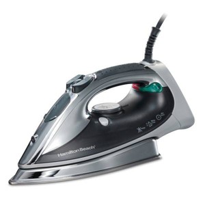 Hamilton Beach Professional Iron Stainless Steel Soleplate with Auto Shut-Off Anti-Drip: 1500W, Vertical Steam, 8oz Tank - 1 of 4
