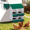 Chicken Nesting Box, 3 Compartment Roll Away Design for High-Volume Egg Collection and Easy Wall Mounting with Metal Legs - 3 of 4