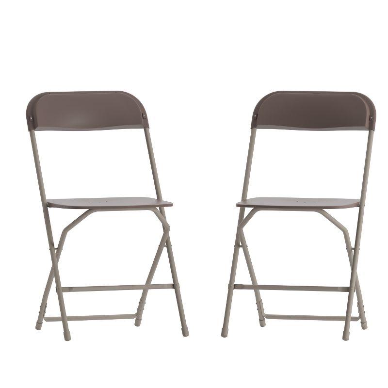 Emma and Oliver Set of 2 Stackable Folding Plastic Chairs - 650 LB Weight Capacity, 1 of 15