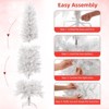 Pre-Lit White Pencil Christmas Tree with 250 Color Changing LED Lights, 6ft Hinged Slim Artificial Xmas Tree - 4 of 4