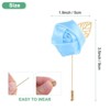 Unique Bargains Wedding Groom Suit Ribbon Rose Flower Lapel Pin with Gold Leaf 1 Pc - 3 of 4