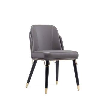 Estelle Faux Leather Dining Chair Pebble - Manhattan Comfort