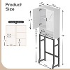 Over The Toilet Storage Cabinet, Bathroom Organizers and Storage with Barn Doors, Thicken Metal Stand & MDF Wood Above Toilet Storage Cabinet, White - 2 of 4