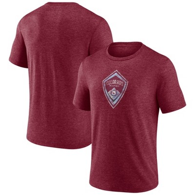 MLS Colorado Rapids Men's Gray Short Sleeve Triblend Chest Logo T-Shirt