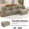 Whisen 112" Modern Design Modular Sofa Couch Upholstered Corduroy L-Shape Sectional Sofa with Side Storage Pockets - 4 of 4