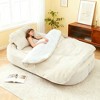 Okak Modern Convertible Chenille Fabric Floor Futon Sofa for Living Room Bedroom,Rest Chair Sleeper Sofa with Comfy Backrest & Pillows - 3 of 4