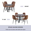 5-Piece Dining Set with Round Table and 4 Comfortable Technology-Fabric Brown Chairs - 4 of 4