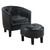 Sapphtopaz 1pc Retro Design-Inspired Accent Chair Upholstered Lounge Chair with Ottoman, Round Backrest Living Room Chair Compact Chair - 3 of 4