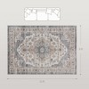 Vintage Area Rug, Machine Washable Non-Slip Carpet for Living Room, Bedroom, Dining Room, Brown and Light Blue - 3 of 4