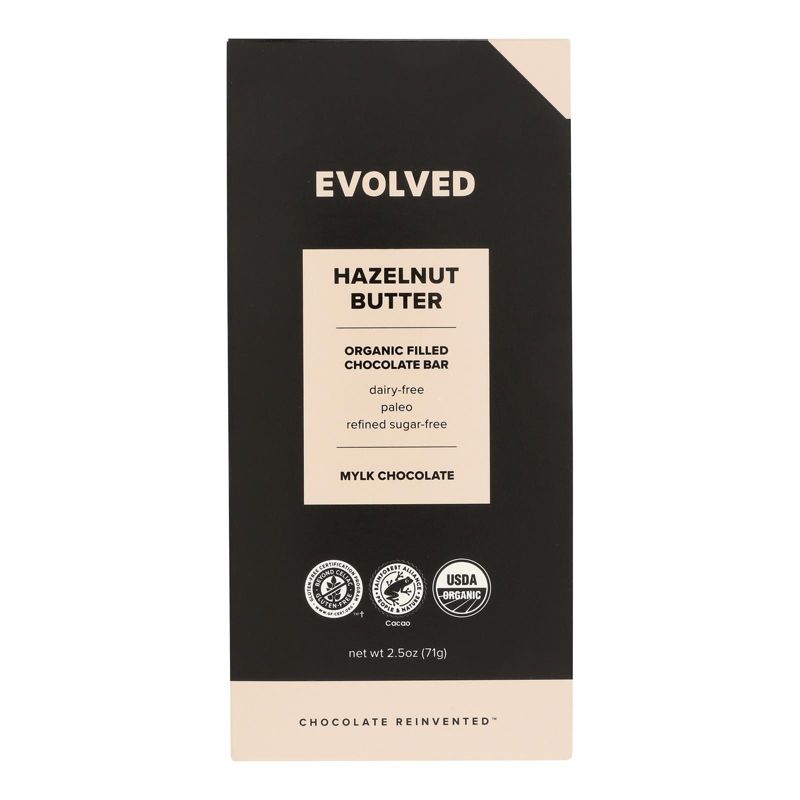 Evolved Chocolate Hazelnut Butter Organic Filled Chocolate Bar - Case of 8/2.5 oz, 2 of 8