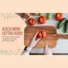 BRINJOY Acacia Wood Cutting Board, for Meat, Cheese, Bread, Vegetables & Fruits, with Grip Handle (15" x 7") - 4 of 4