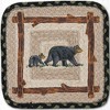 Earth Rugs Mama and Baby Bear Printed Jute Trivet 10"x10" Square Rustic Farmhouse Accent - 2 of 3