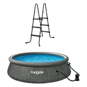 Funsicle SureStep 36 Inch 3 Stair Plastic Lightweight Above Ground Pool Ladder with QuickSet 12' x 36" Durable Ring Top Above Ground Swimming Pool - 1 of 4