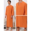 Lars Amadeus Men's V-Neck Long Sleeves Sleeping Nightgown with Pocket - 3 of 4