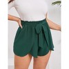 Womens Plus Size Paperbag Shorts Dressy Summer Elastic Waist Wide Leg Flowy Comfy Lounge Shorts - 2 of 4