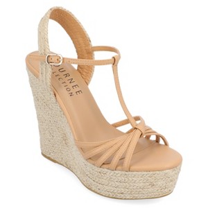 Journee Collection Womens Yara Buckle Espadrille Wedge Sandals - 1 of 4