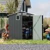 6×8FT Metal Storage Shed with Lockable Doors and 4 Vents, Outdoor Steel Garden Tool Shed, Compact Bike Storage Shed with Sloped Roof-Coolbibila - 2 of 4