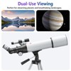 SUGIFT Telescope, 80mm Aperture 500mm Portable Refractor Telescopes for Astronomy Beginners with Phone Adapter & Carry Bag - 4 of 4