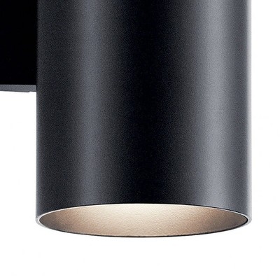 12" Black Aluminum Cylinder Outdoor Wall Sconce