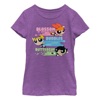 Girl's The Powerpuff Girls Rainbow Stripes T-shirt : Target