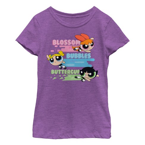 Girl S The Powerpuff Girls Rainbow Stripes T Shirt Target