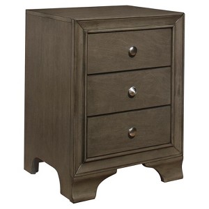 Centralia 3-Drawers Transitional Wood Nightstand in Gray - Lexicon - 1 of 4