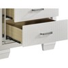 Vynxaria Bedroom Nightstand - White Finish, 2 Dovetail Drawers, Faux Alligator Fronts - 3 of 4