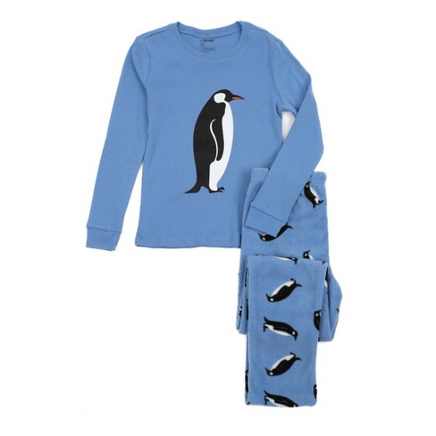 Leveret Kids Cotton Top And Fleece Pants Christmas Pajamas Penguin 3 Year :  Target