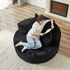 NicBex Modern Round Corduroy Sponge Single Sofa with Back Cushion & Pillows, Fluffy Sleeper Chair for Living Room & Bedroom - 4 of 4
