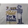 Pabst Blue Ribbon Bartender With Beer Logo Men's White Long Sleeve Sweatshirt - 2 of 2