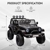2-Seater Kids Electric Ride-on Car, 2WD/4WD Toddler Truck with Trunk, Suspension, LED Lights & Music, Remote Control Vehicle for Ages 3-8 - 2 of 4