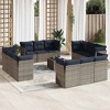 vidaXL 13 Piece Patio Sofa Set with Cushions - Gray and Navy Blue With Table - 2 of 4