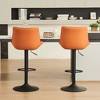 YOUNIKE Adjustable Swivel Counter Height Bar stools Set of 2 Modern Leather Island Barstools Seat Size 19.69"Wx15.75"Dx(22.83-32.28)"H - 4 of 4