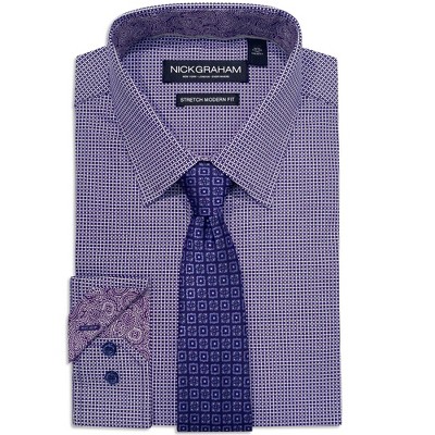 Nick Graham Mens Polka Dot Button Down Dress Shirt