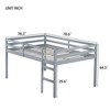 NicBex Twin/Full Size Loft Bed,Rubber Wood Loft Bed Frame with Ladder and Guardrail,Bed Frame for Adults,Kids,Box Spring Not Required - 3 of 4
